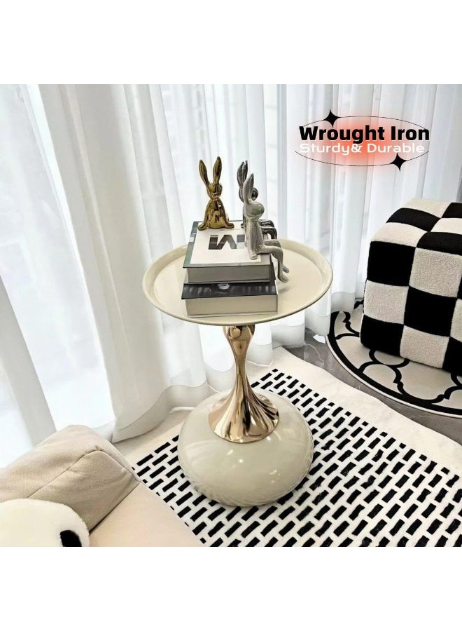 بيوينتي طاولة قهوة جانبية صغيرة من الحديد المطاوع، بتصميم عصري مبسط وأنيق للمنزل والمسبح والحديقة - Image 5